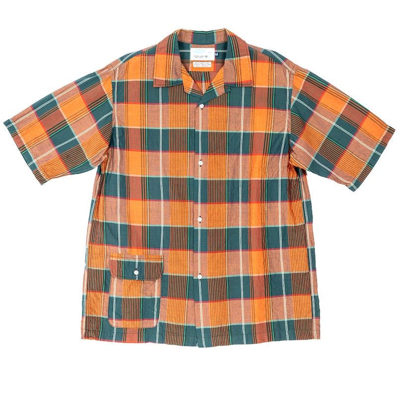 WORKERS] Open Collar Shirt (26SS) / 3oz Orange Madras【UNCLE JOHN