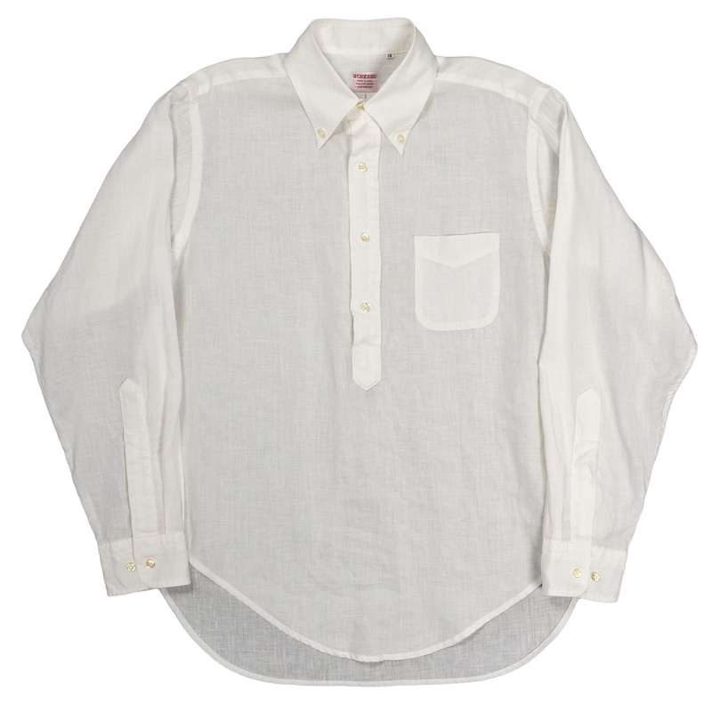 White linen pullover shirt Clearance