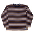 Border Tee Long Sleeve 6oz Navy×Tabby