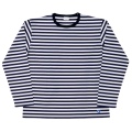 Border Tee Long Sleeve 6oz Navy×White