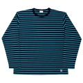 Border Tee Long Sleeve 6oz Neon Blue×Navy