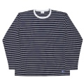 Border Tee Long Sleeve 6oz White×Narrow Navy