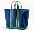 Deluxe Tote, Navy Body × Green Handle