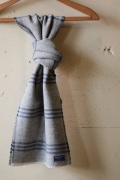 FARIBAULT Tri-Stripe Scarf, Gray-1