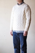 John Cooper Knitwear, Donnelly Aran Cable, Crew Neck, Pure Aran-1