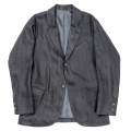 Moonglow Blazer French Linen Herringbone Black