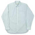 Round Collar Shirt 25AW Poplin Green Stripe