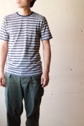 UNION GARMENT 247 Border TEE, Gray-Navy-1