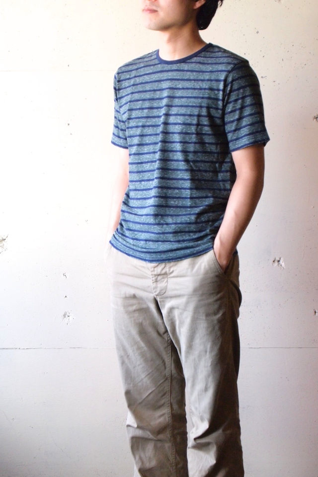 UNION GARMENT 247 Border TEE, Green-Navy-1