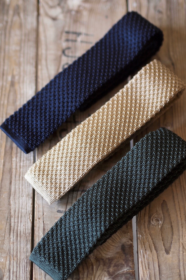 WORKERS Silk Knit Tie Gold/Forest/Midnight-1