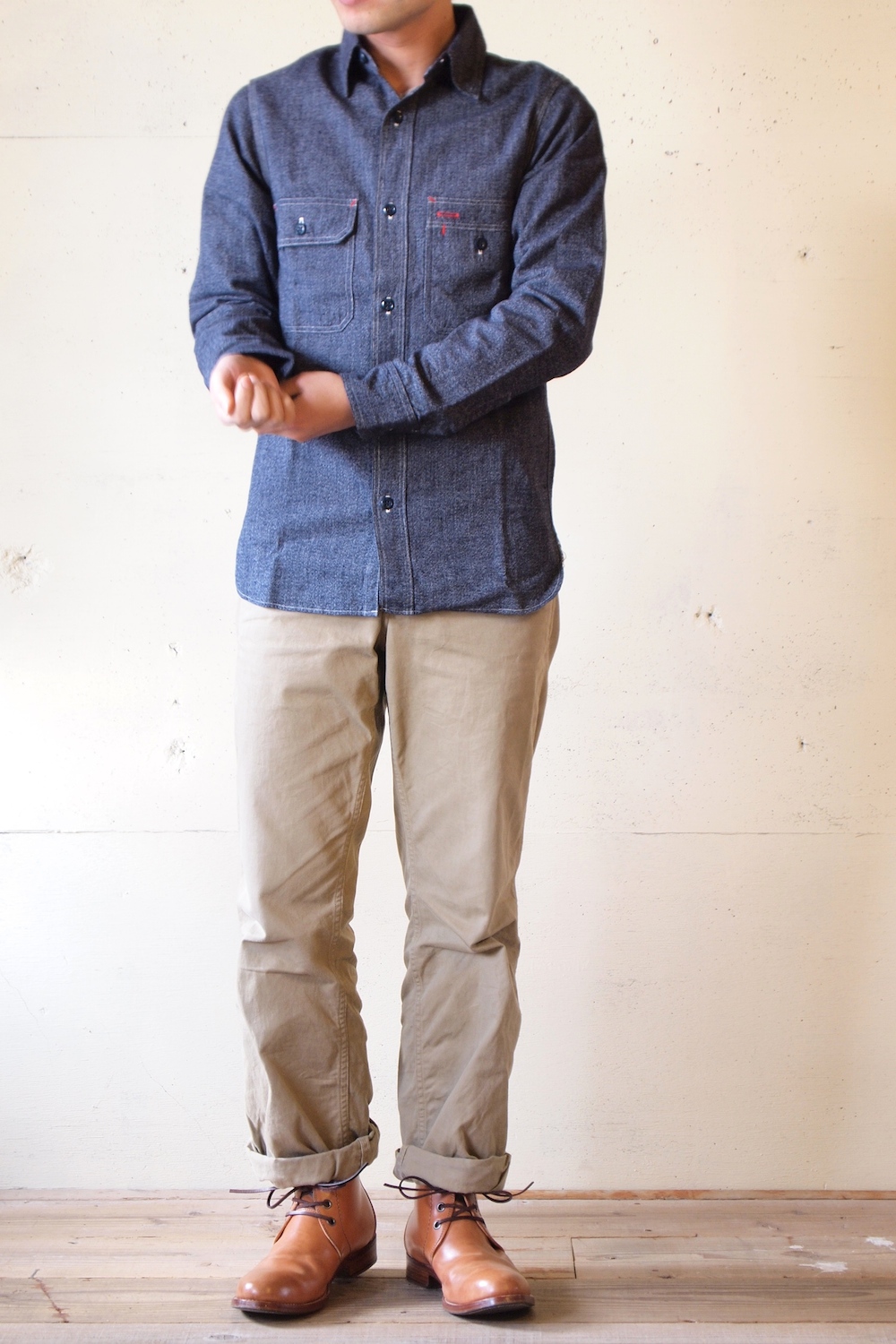 WORKERS K&TH Uncle Sam Work Shirt, Covert-1