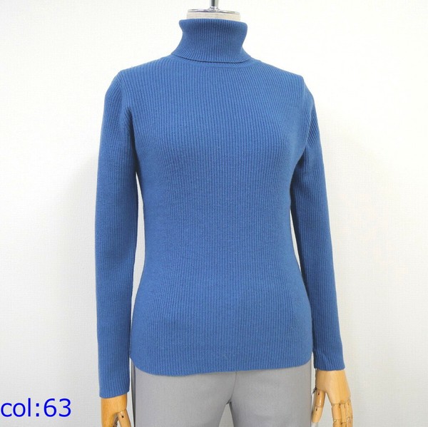 カシミヤ混】リブタートルネック