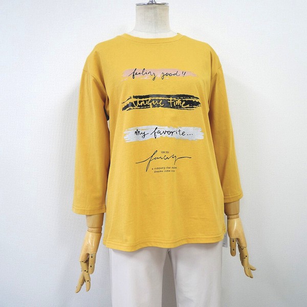 【SALE】3段英字箔プリントＴシャツ【34312】