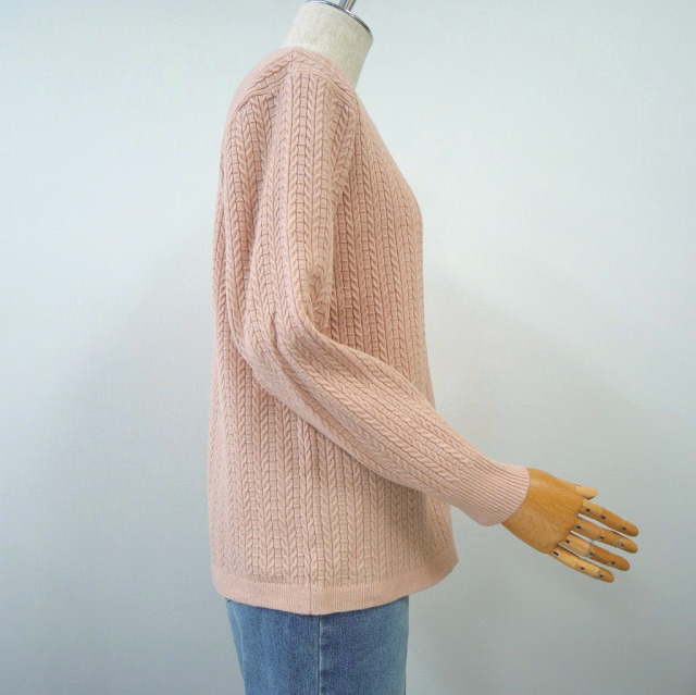 アヤン スフレ糸迷彩柄カーディガン オレンジ ニット セーター