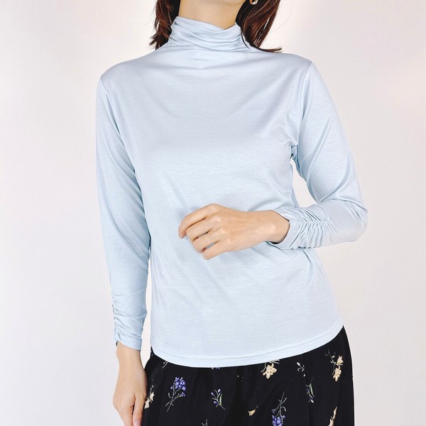 【セルロース混】ベア天竺 シャーリングボトルネック《M・L展開全12色》【23801】