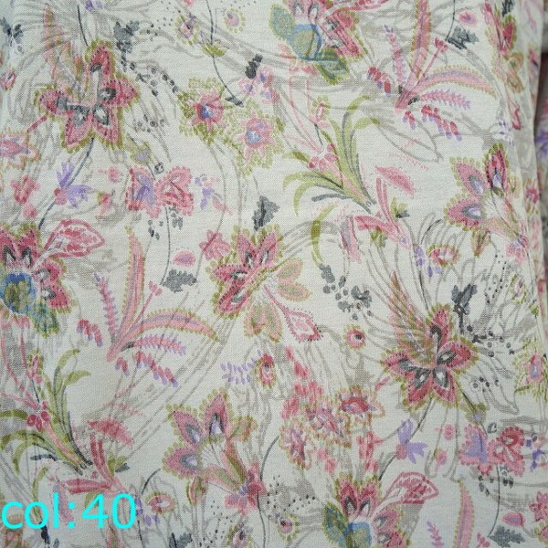 オパール加工 花柄【7分袖】Tシャツ