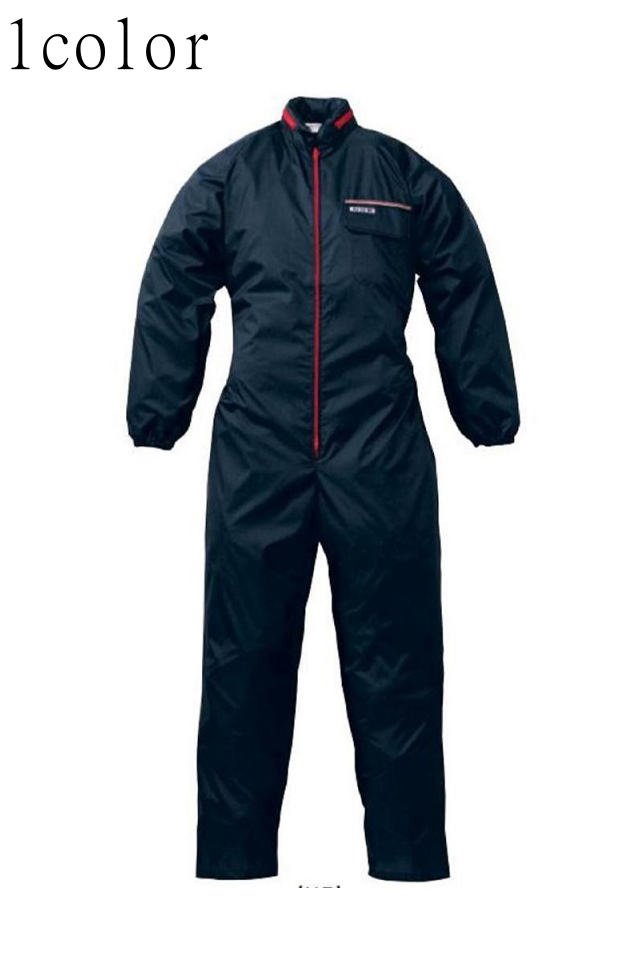 細かいほこりや小雨・風を防ぐフードイン仕様ナイロンつなぎ服1900