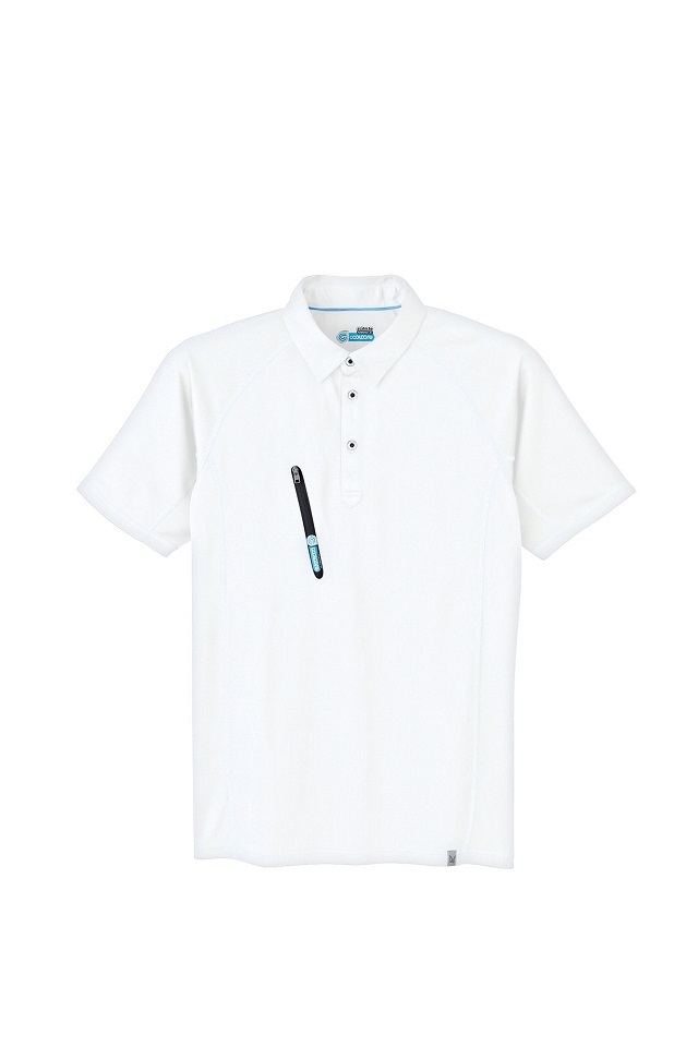 涼しい半袖ポロシャツ白