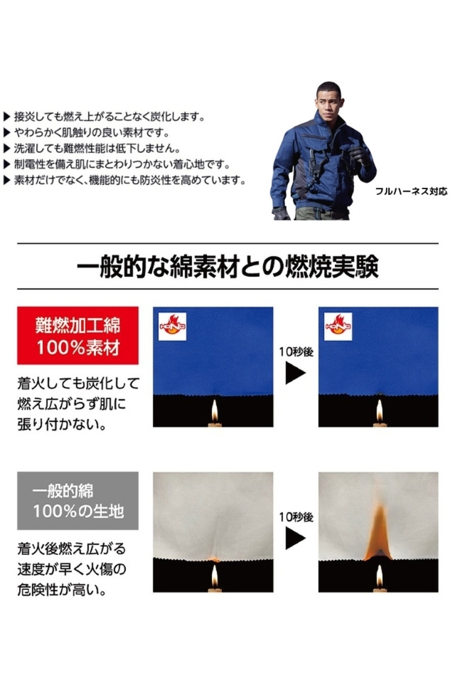 電動ファン付き快適ウェア防炎作業服HONO難燃ベストV4299セット