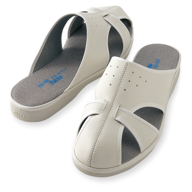 静電スリッパAZ59705 白 静電気を靴底から逃がす履きやすいスリッパ