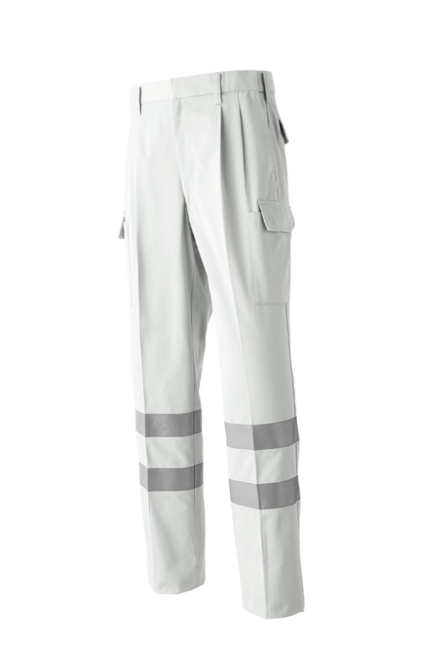 秋冬】光を反射する高視認性男女兼用安全ツータックカーゴパンツE792