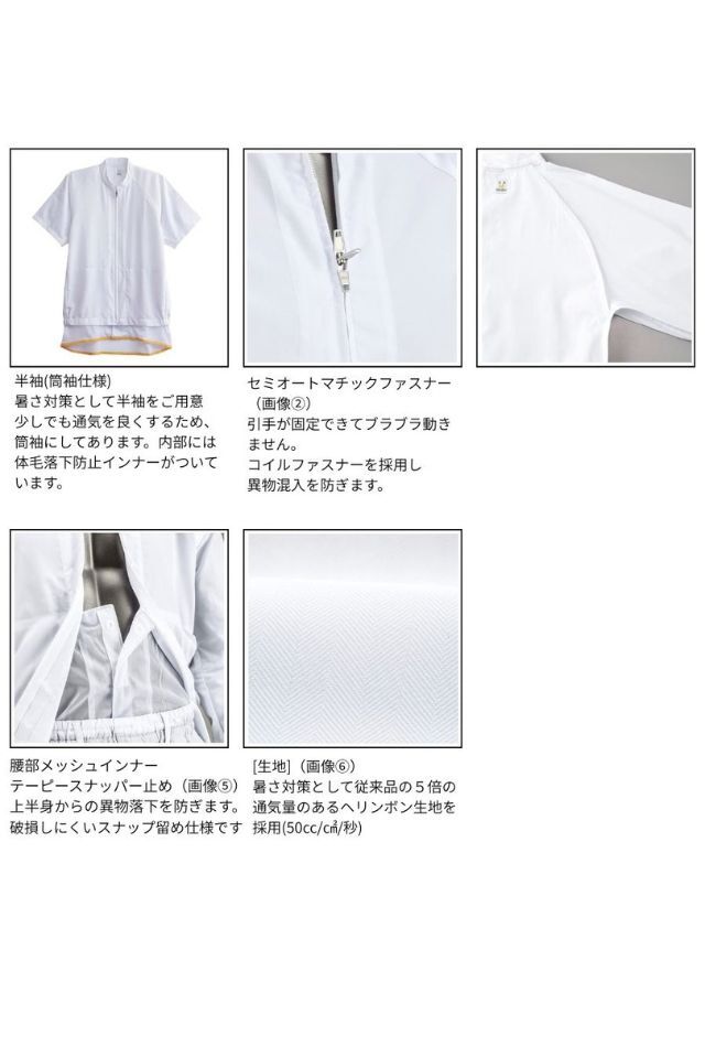 THP1810食品衛生白衣半袖