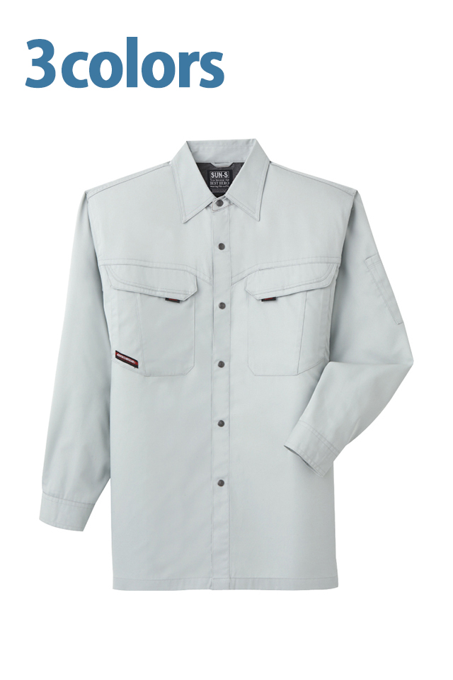 長時間の使用でもシワが少ない作業服
