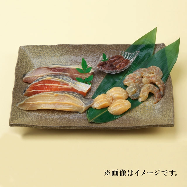 魚久母の日セット 京粕漬詰合せの切り身盛り付けイメージ