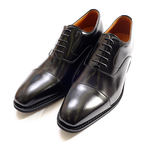 No.1301 ロングノーズ ストレートチップ 6cm ヒールアップ 本革