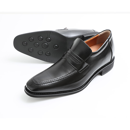 ビジネスシューズ スリッポン シークレットシューズ 牛革キップ ロングノーズ トレンド 6cmアップ No.1305 ☆年越しセール☆No.1305 牛革 キップ ロングノーズ トレンド 6cm