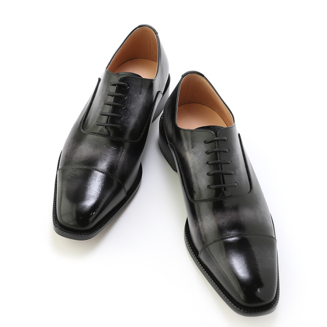 No.378 革靴 手染め 本革ソール ストレートチップ パティーヌ 本革