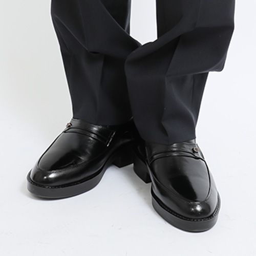 シークレットシューズ　ビジネスシューズ　Uモカ　カンガルー革