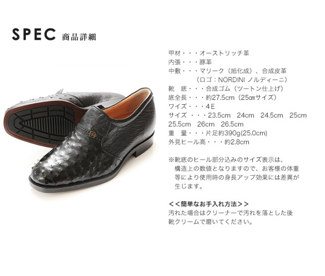 オーストリッチ シークレットシューズ ビジネスシューズ
