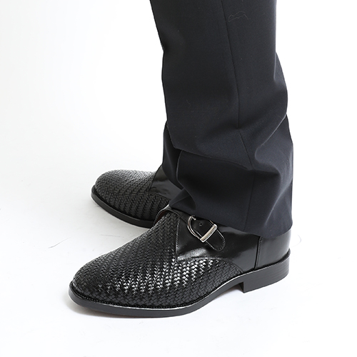 一般靴 No.1275 カンガルー革メッシュ モンク 本革 ビジネスシューズ