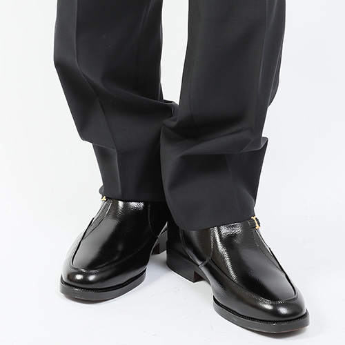 SALE40%OFF No.763 牛革 デザイン モカ ハーフブーツ 5cm サイドジップ