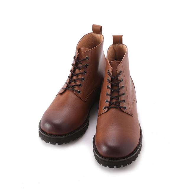 No.1573 牛革 ワークブーツ ソフト タンクソール 6cm ヒールアップ 4E
