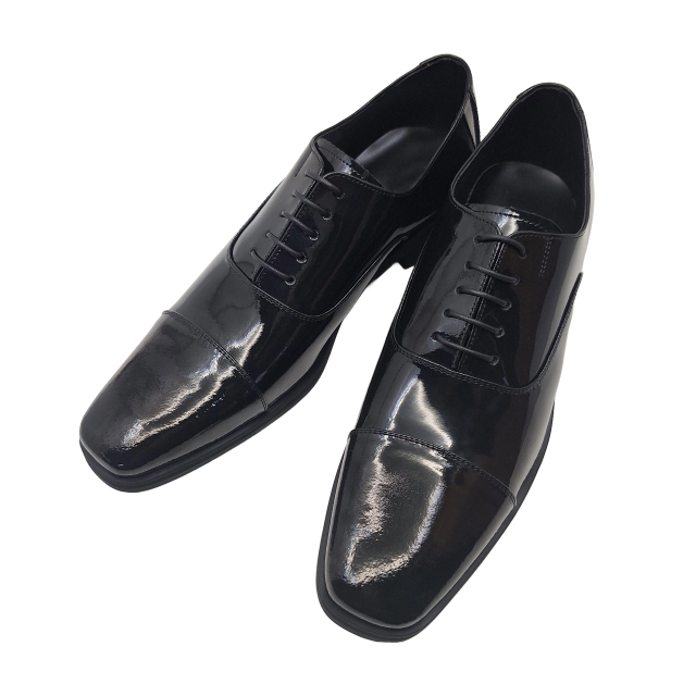 半額訳あり特価 No.B6430N 本革 エナメル ストレートチップ 紐式 結婚