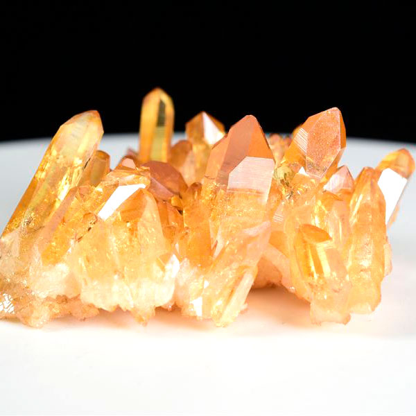 タンジェリンオーラ　サンライズオーラ　アーカンソー　水晶　オーラクォーツ　蒸着水晶　原石