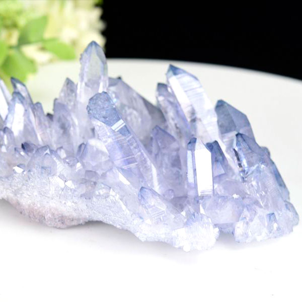 アクアオーラ スカイブルーオーラ アーカンソー 水晶 タンザンオーラ オーラクォーツ 蒸着水晶 クラスター 原石