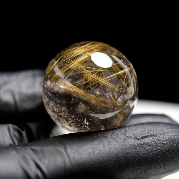 ルチルクォーツ　ゴールドルチル　丸玉　球　置物　金運　商売繁盛　針水晶　パワーストーン