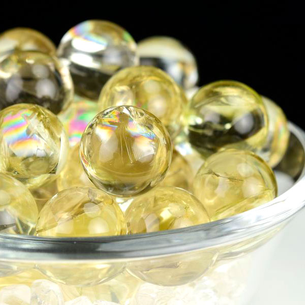 レインボーシトリン 虹入りシトリン 黄水晶 丸玉 球 金運 商売繁盛 お守り 天然石 パワーストーン