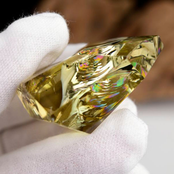 レインボー　虹入り　シトリン　黄水晶　タンブル　ラフカット　磨き　ポリッシュ　天然石　パワーストーン　