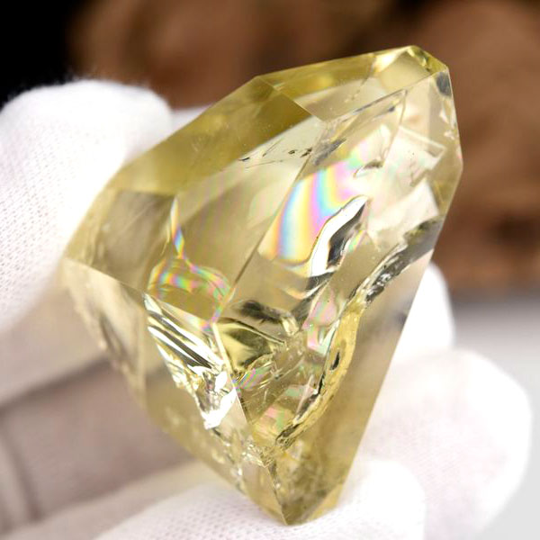 レインボー　虹入り　シトリン　黄水晶　タンブル　ラフカット　磨き　ポリッシュ　天然石　パワーストーン　