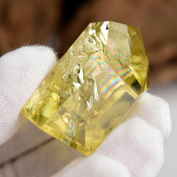 レインボー　虹入り　シトリン　黄水晶　タンブル　ラフカット　磨き　ポリッシュ　天然石　パワーストーン　