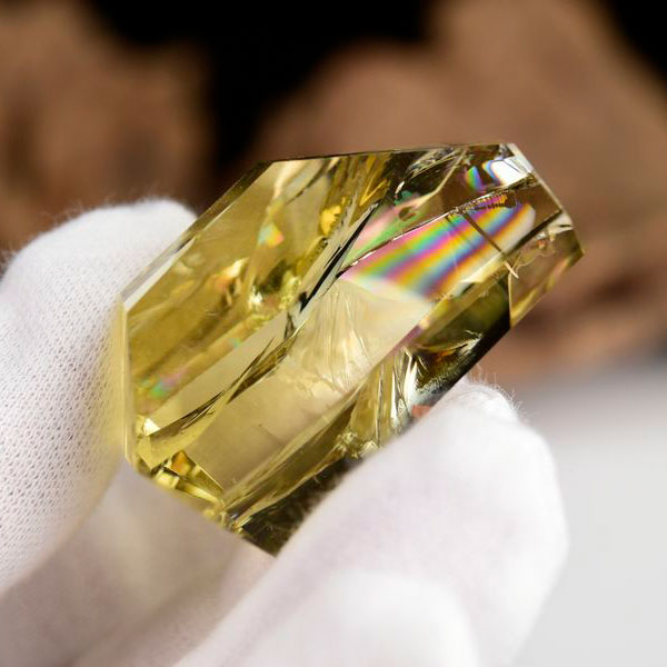レインボー　虹入り　シトリン　黄水晶　タンブル　ラフカット　磨き　ポリッシュ　天然石　パワーストーン　