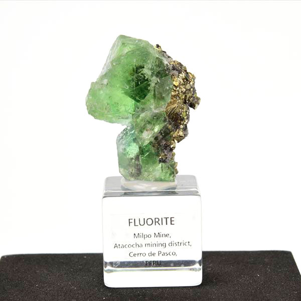 ペルー産 蛍光 フローライト 蛍石 パイライト 共生 鉱物 標本 原石 Milpo Fluorite Pyrite