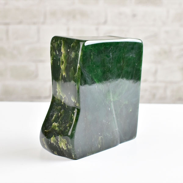 アフガニスタンジェイド 原石 置物【約1.34kg】□濃緑AAAAAアフガン