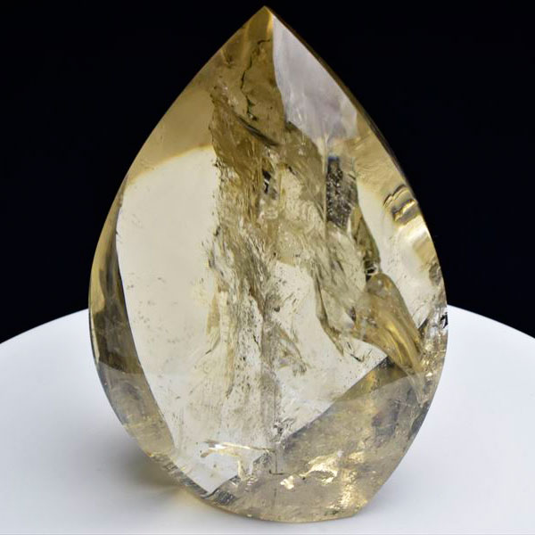 天然シトリン　ブラジル産　フレーム　炎　flame　ポリッシュ　置物　インテリア　金運　パワーストーン