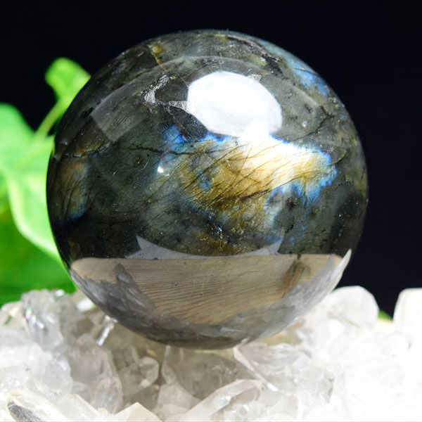 ラブラドライト　丸玉　水晶クラスター　原石　置物　浄化　セット　天然石　パワーストーン