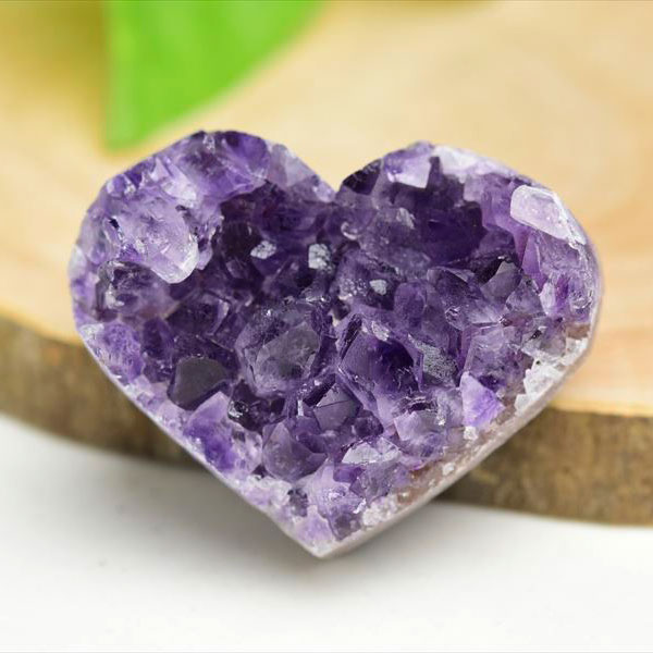 アメジストハート置物天然石